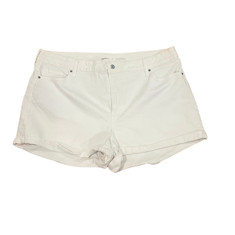 Old Navy Women’s Plus Size 22W High-Rise O.G. Straight White Denim Shorts – New